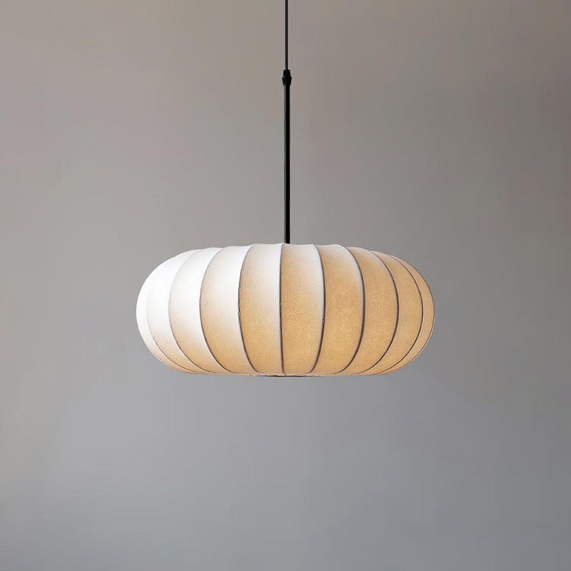 Simple Wabi-sabi White Lantern Fabric Pendant Lamp M105