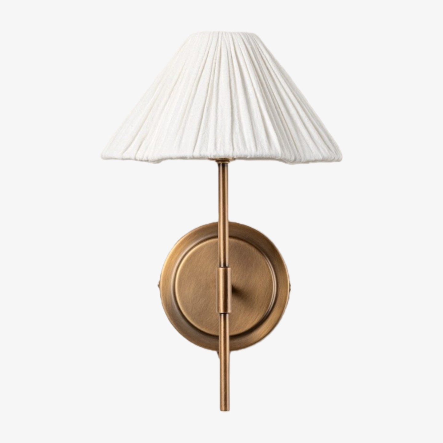 Lindi - aged brass and linen scalloped wall light T446