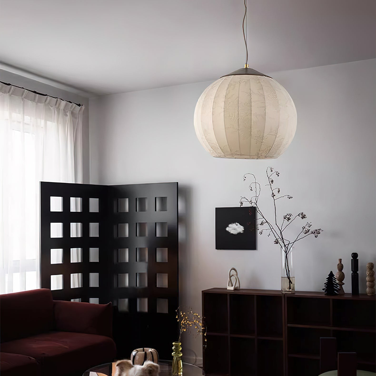 Japanese Style Fabric Lantern Pendant Lamp M62