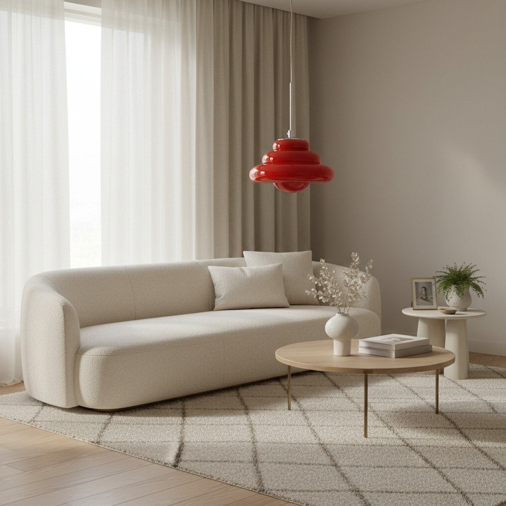 Bomiello Modern Layered Glass Pendant Light - Sculptural Minimal Light for Living Room or Bedroom T586