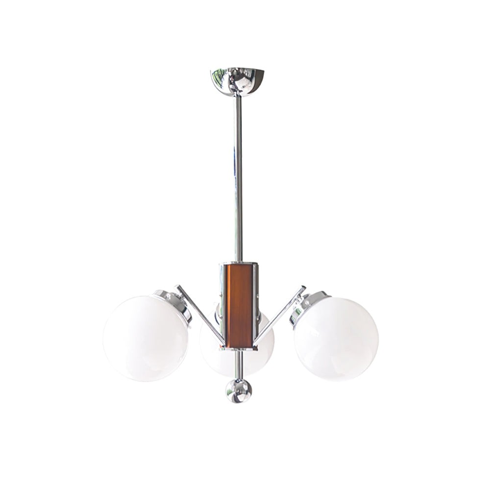 Mid Century Vintage Cream Glass Chandelier M260