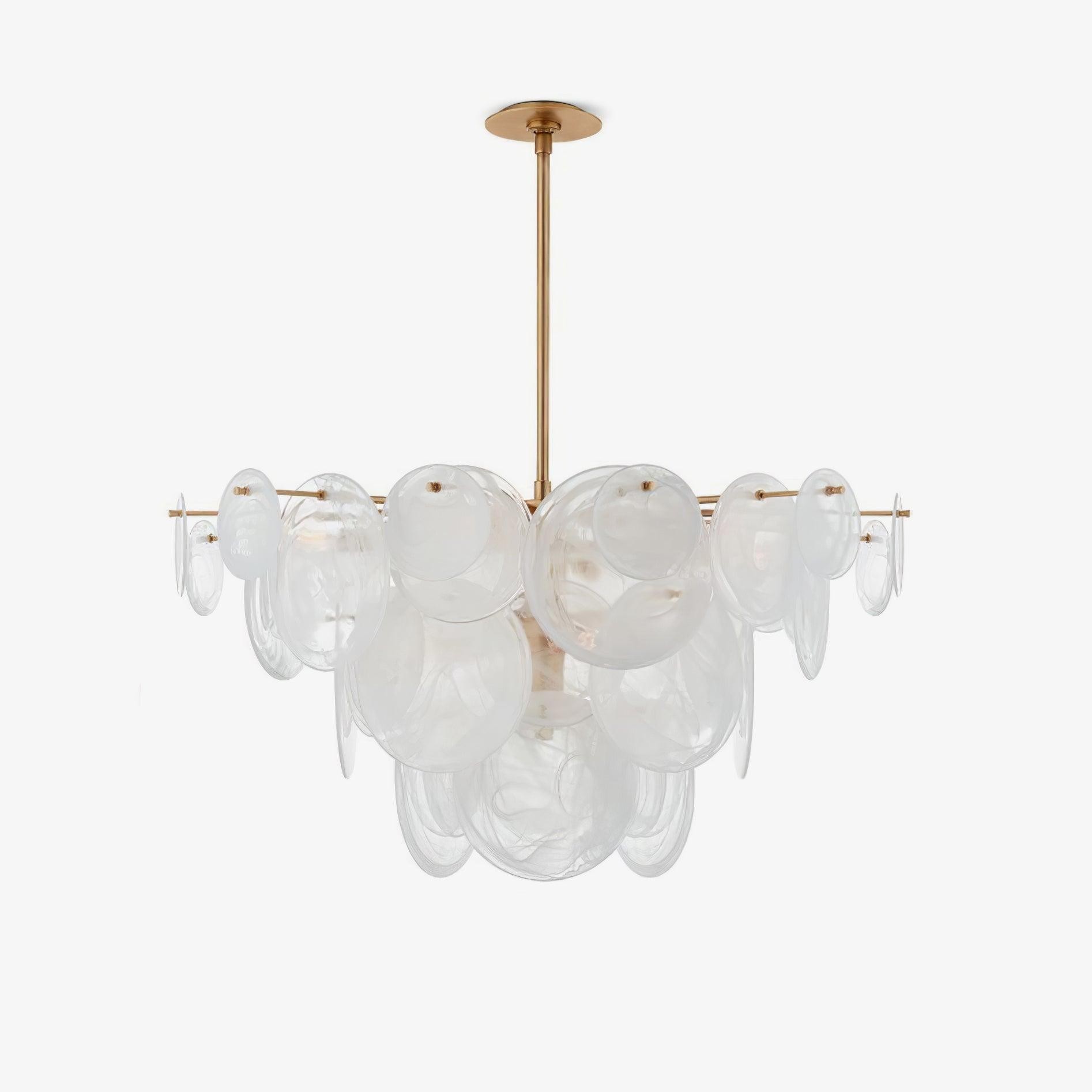 Brass Discs Cascading Chandelier M573