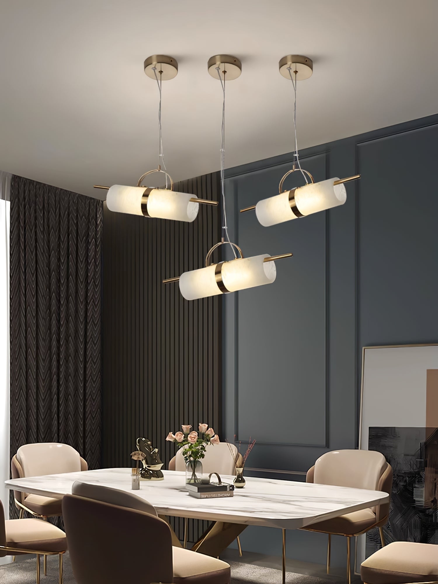Mini Cylindrical Alabaster Pendant Light D421