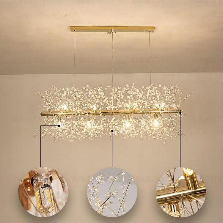 Modern Rectangular Crystal Fireworks Chandelier S15