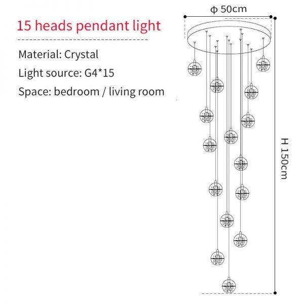 Crystal Ball Pendant Light For Living Room