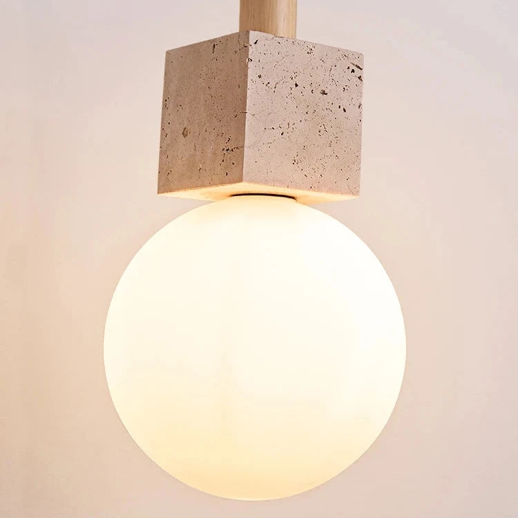 Modern Travertine Cube Pendant Light D928