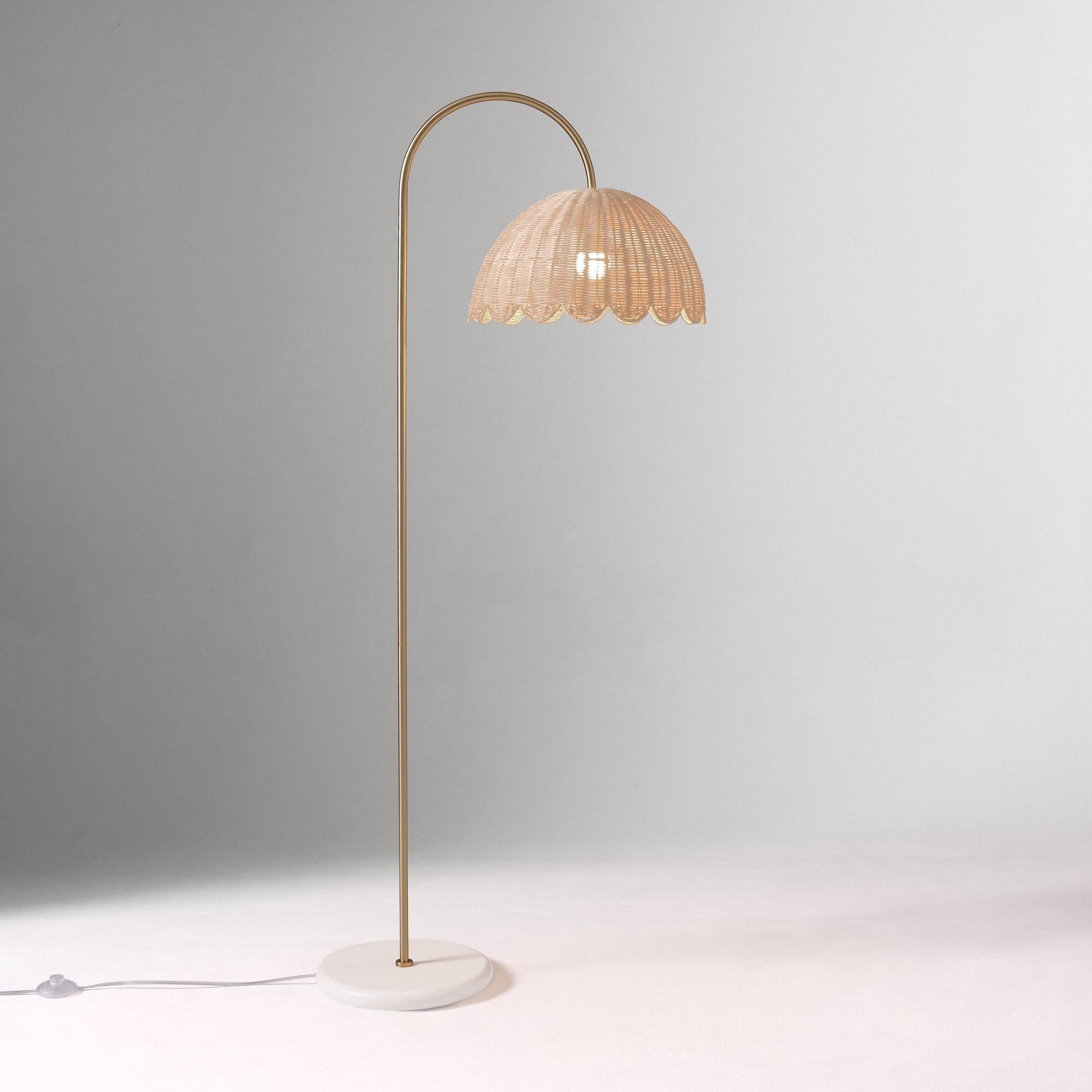 Olvara Natural Rattan Bubble Floor Lamp - Kids Room Lighting with Boho Charm T189