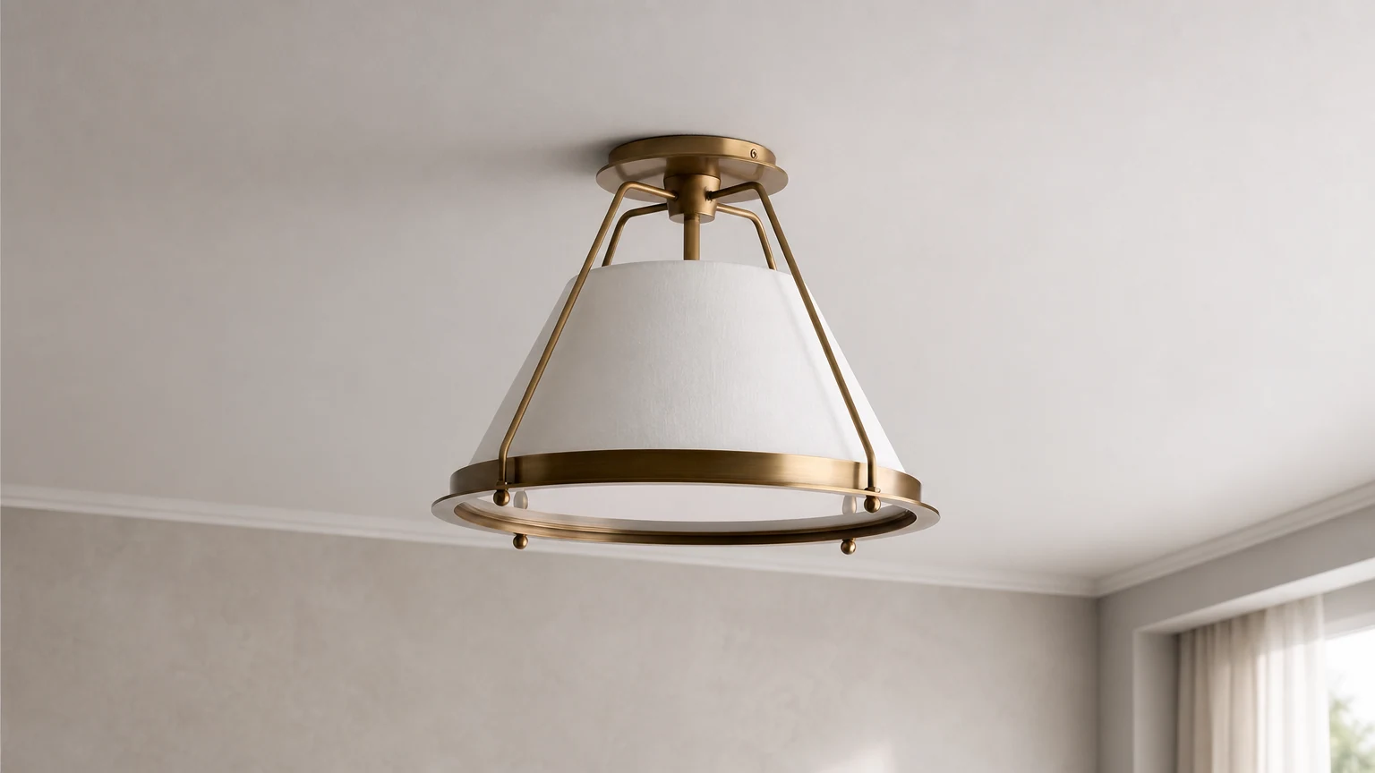 Lampa sufitowa Shelton Flushmount D540 w ciepłej oprawie wnętrza