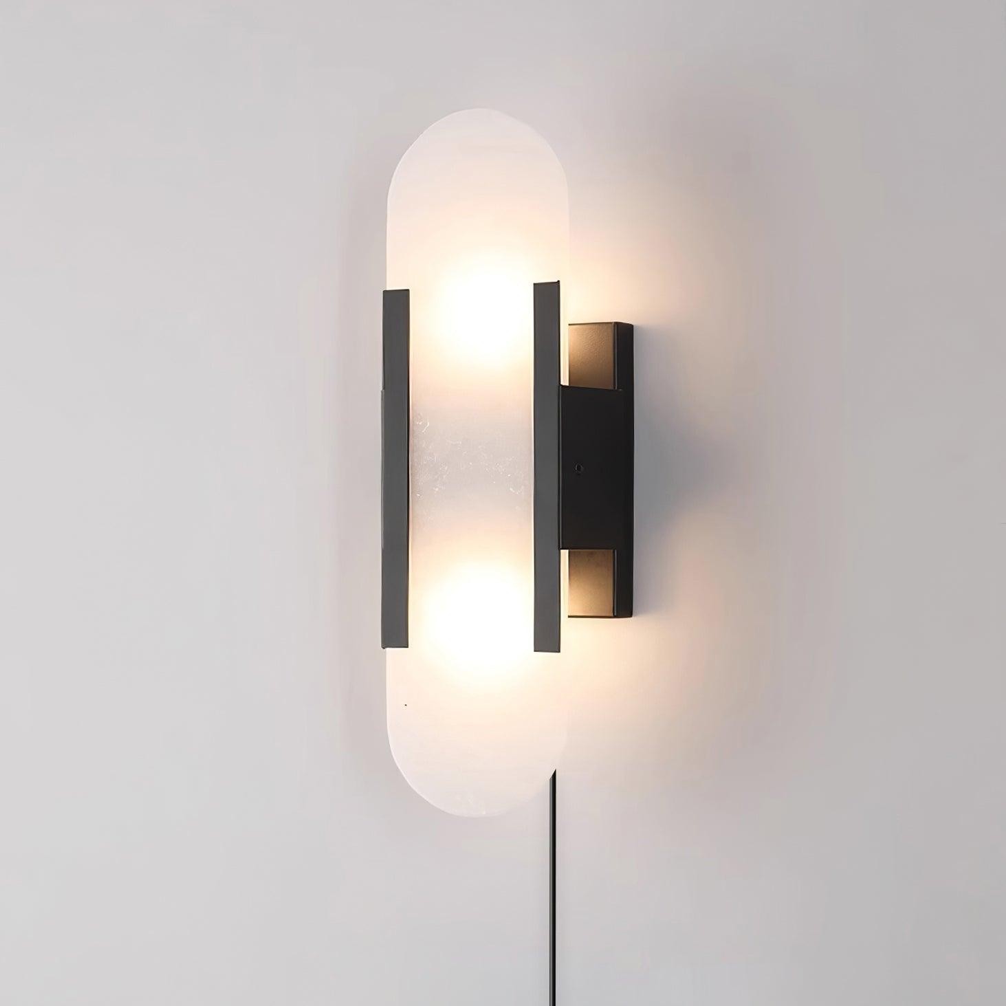 Alabaster Elongated Plug In Wall Lamp M237