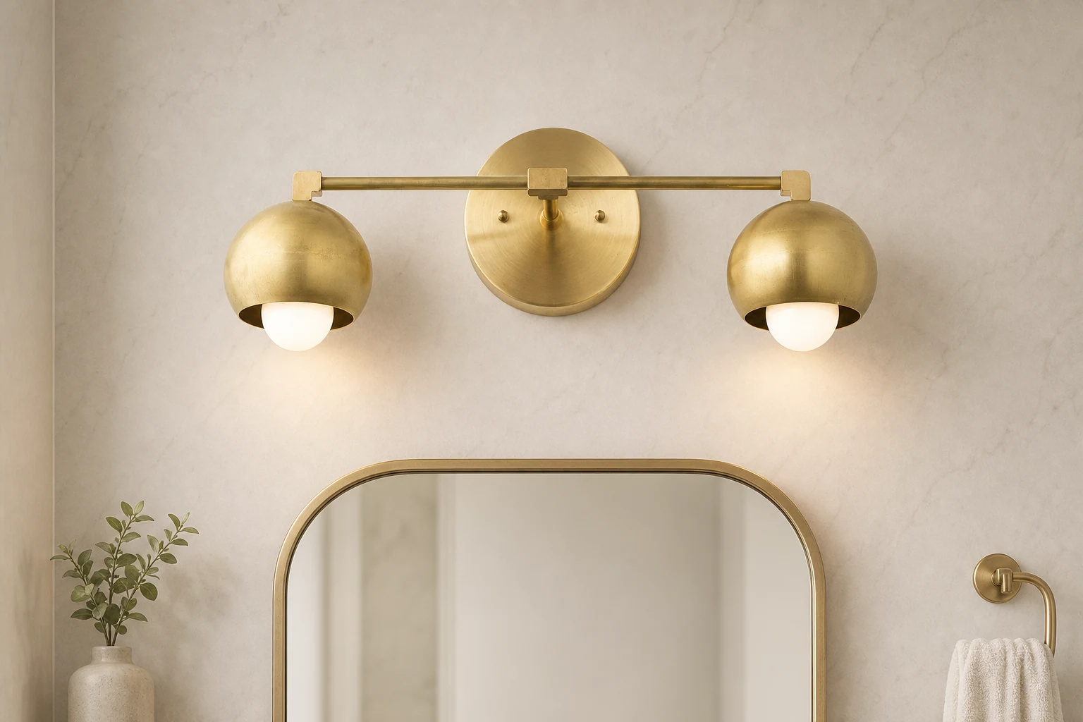 Lampa toaletkowa w kształcie kopuły Metio w scenie lifestylowej