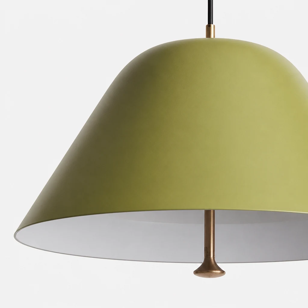 Zbliżenie klosza i wykończenia lampy wiszącej Levitate