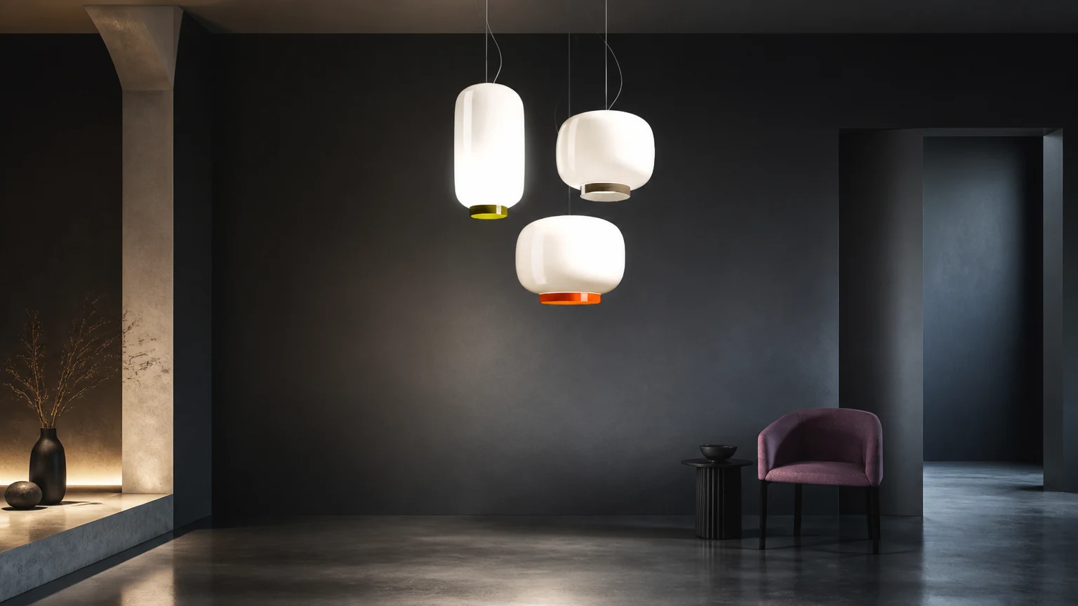Chouchin Suspension Nowoczesna szklana lampa wisząca LED D949 w ciepłej atmosferze jadalni