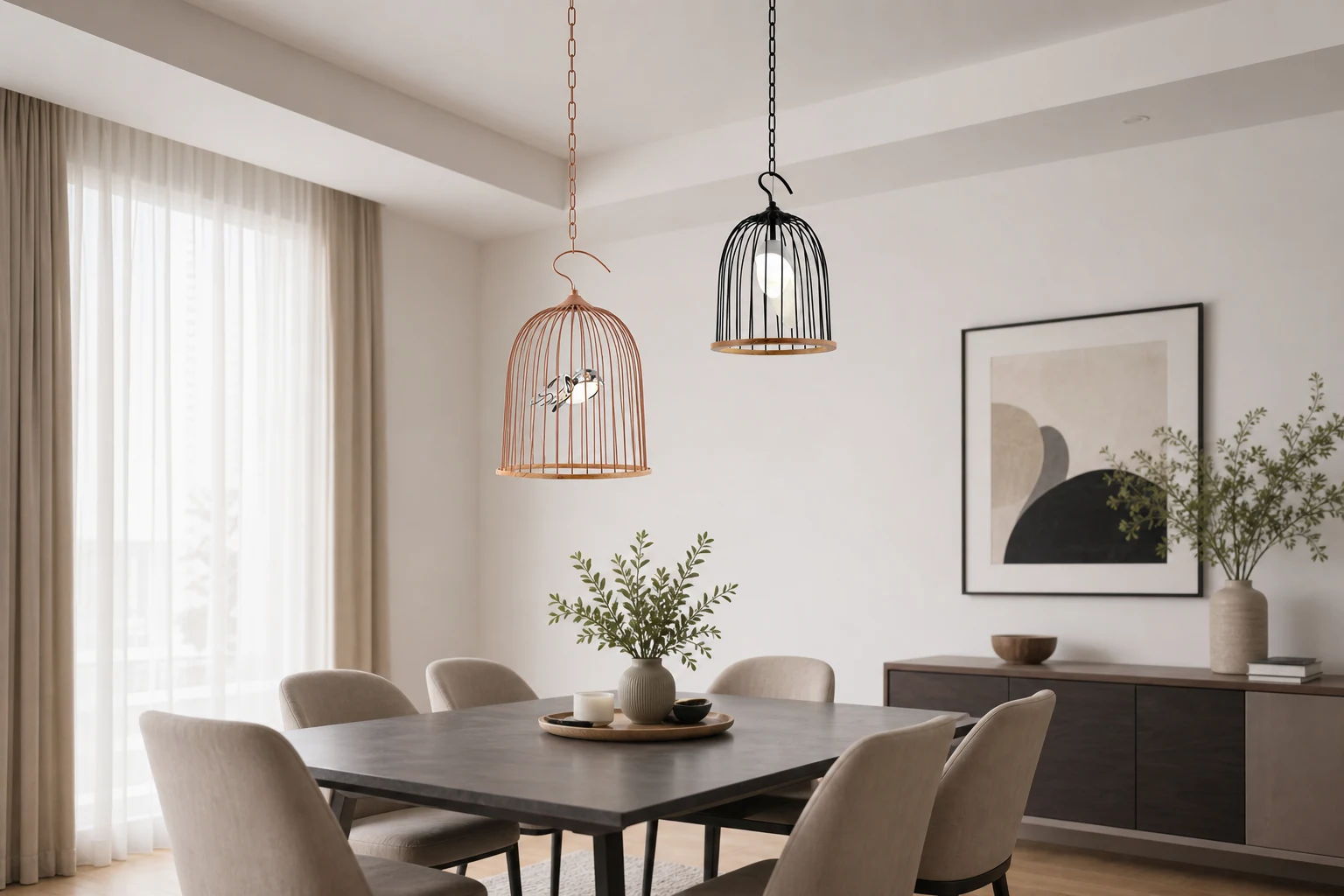 Birdy Cage Pendelleuchte in einem Lifestyle-Interieur
