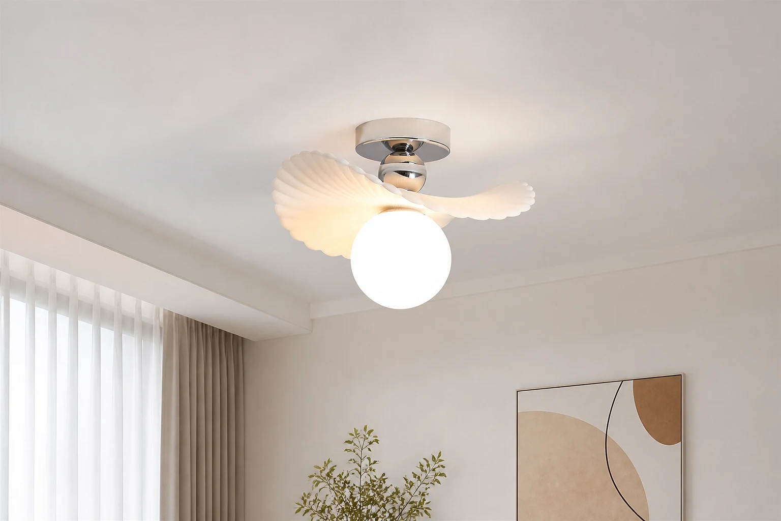 Plafonnier simple et élégant P080, ambiance lifestyle
