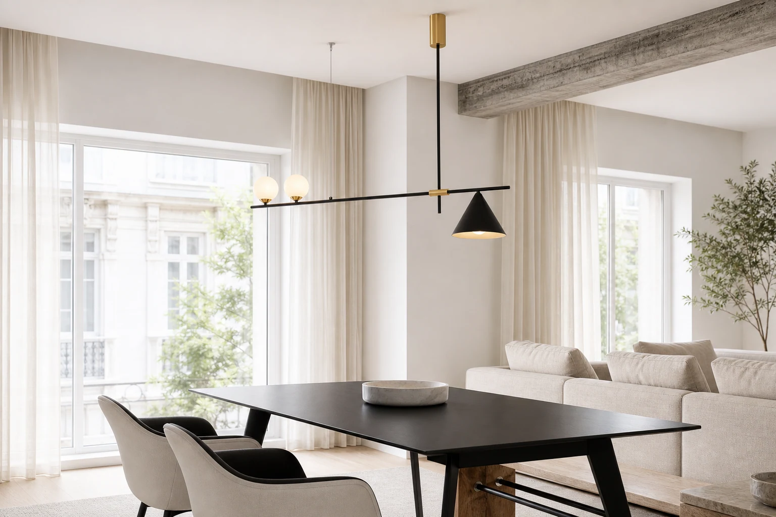 Żyrandol Balance w scenie restauracyjnej lifestylowej