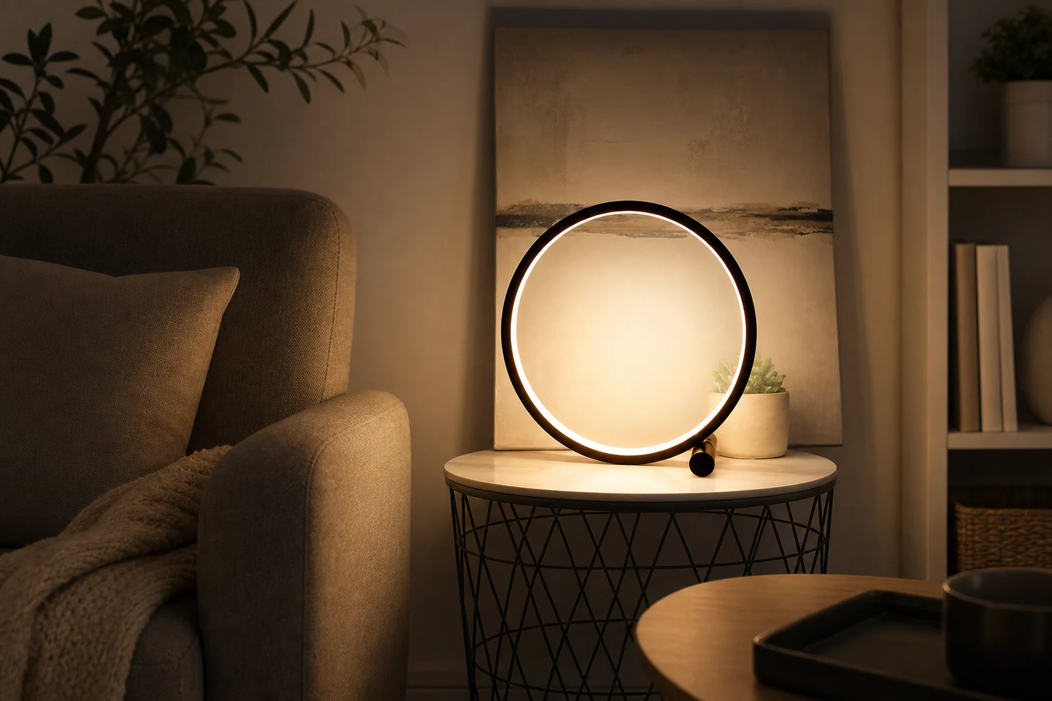 Lampa stołowa LED Ring T-touch w stylu lifestylowym