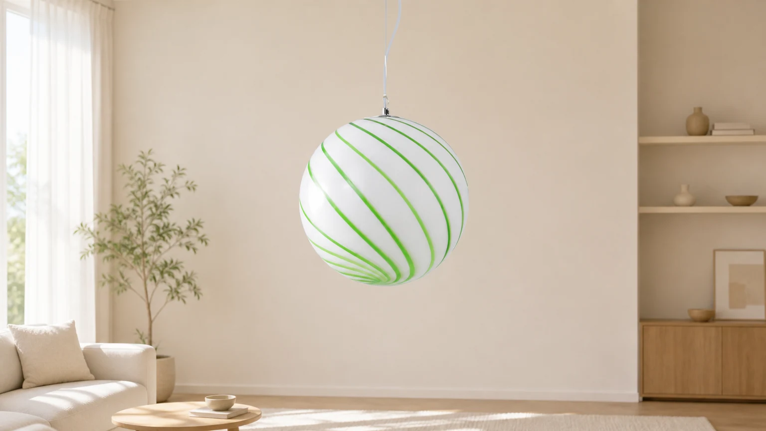 Lollipop pendellampe P040 i en horisontal rominnstilling