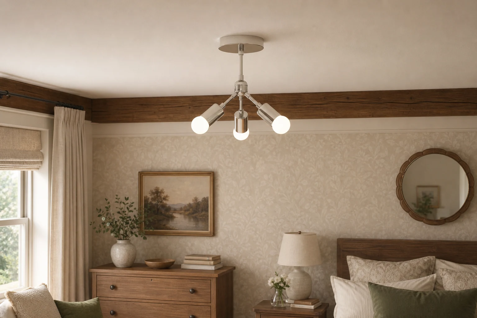 Lampa sufitowa Mobilux Line w ciepłej scenerii wnętrza