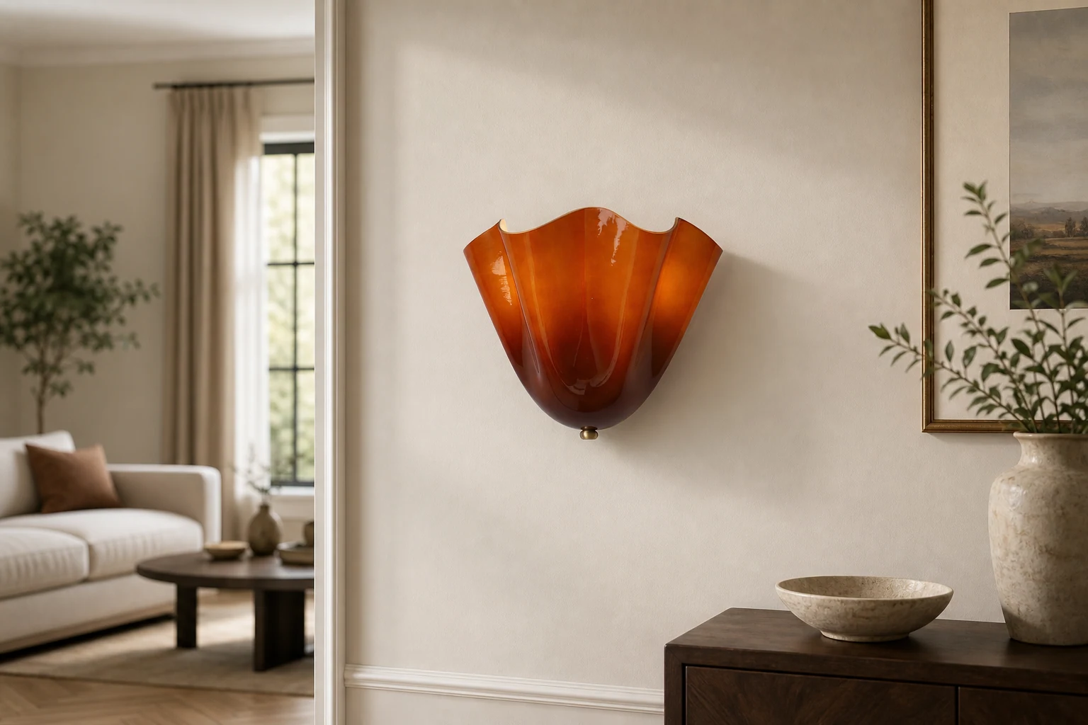 Bellina wall lamp styled in a product-in-context room scene