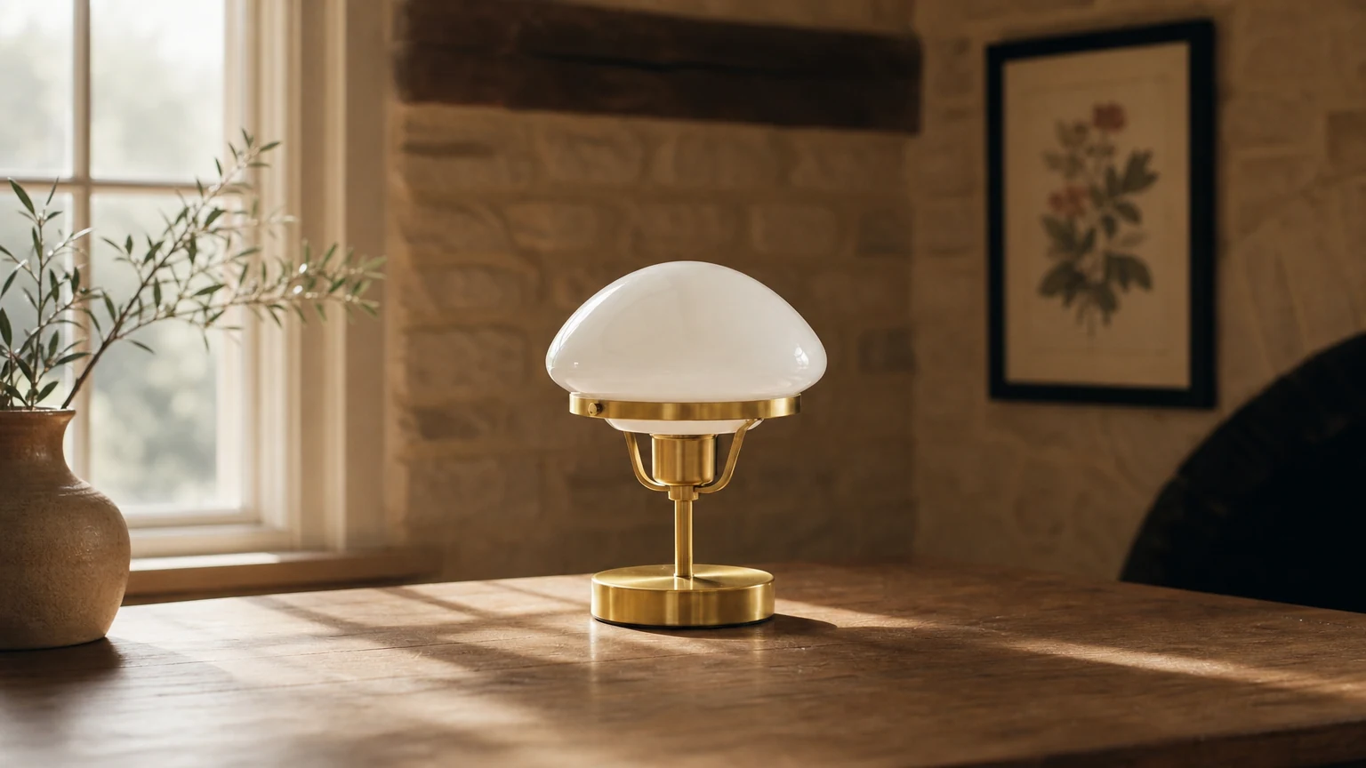 Lampa stołowa Ornato Luxe w ciepłym, nowoczesnym wnętrzu