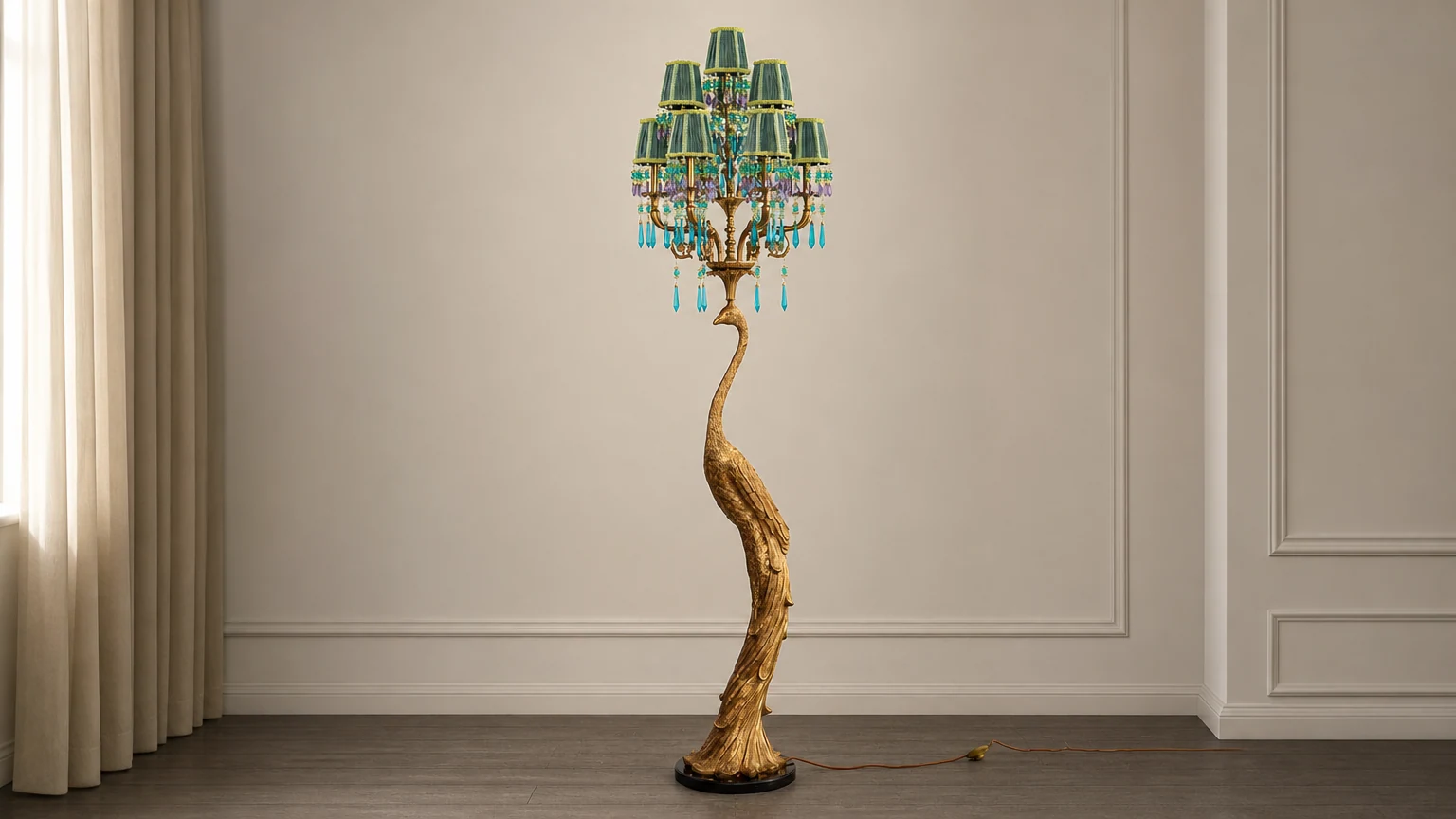 Lampa podłogowa Perky Peacock D761 w aranżacji wnętrza
