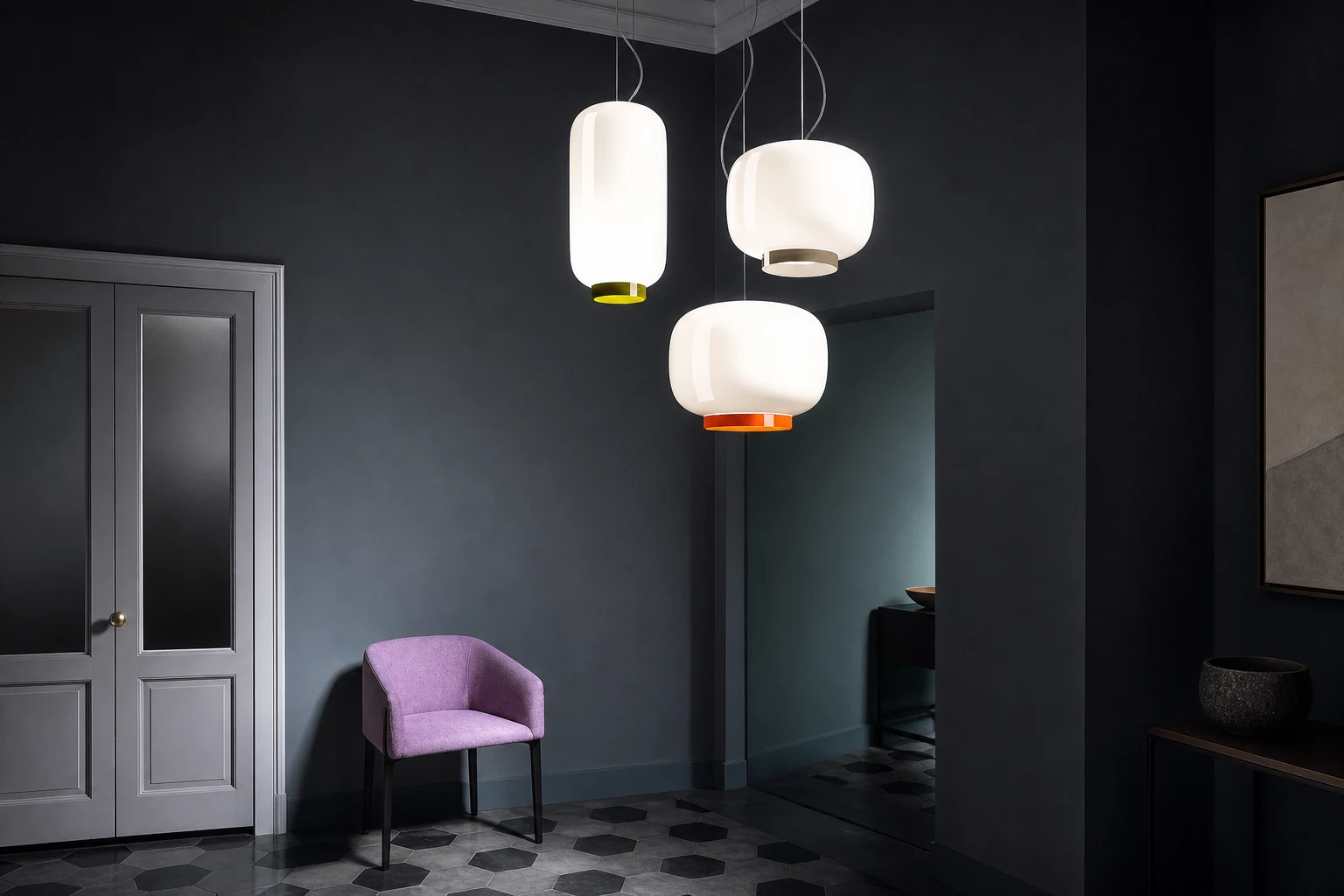 Lampa wisząca Chouchin w scenie pokoju lifestylowego