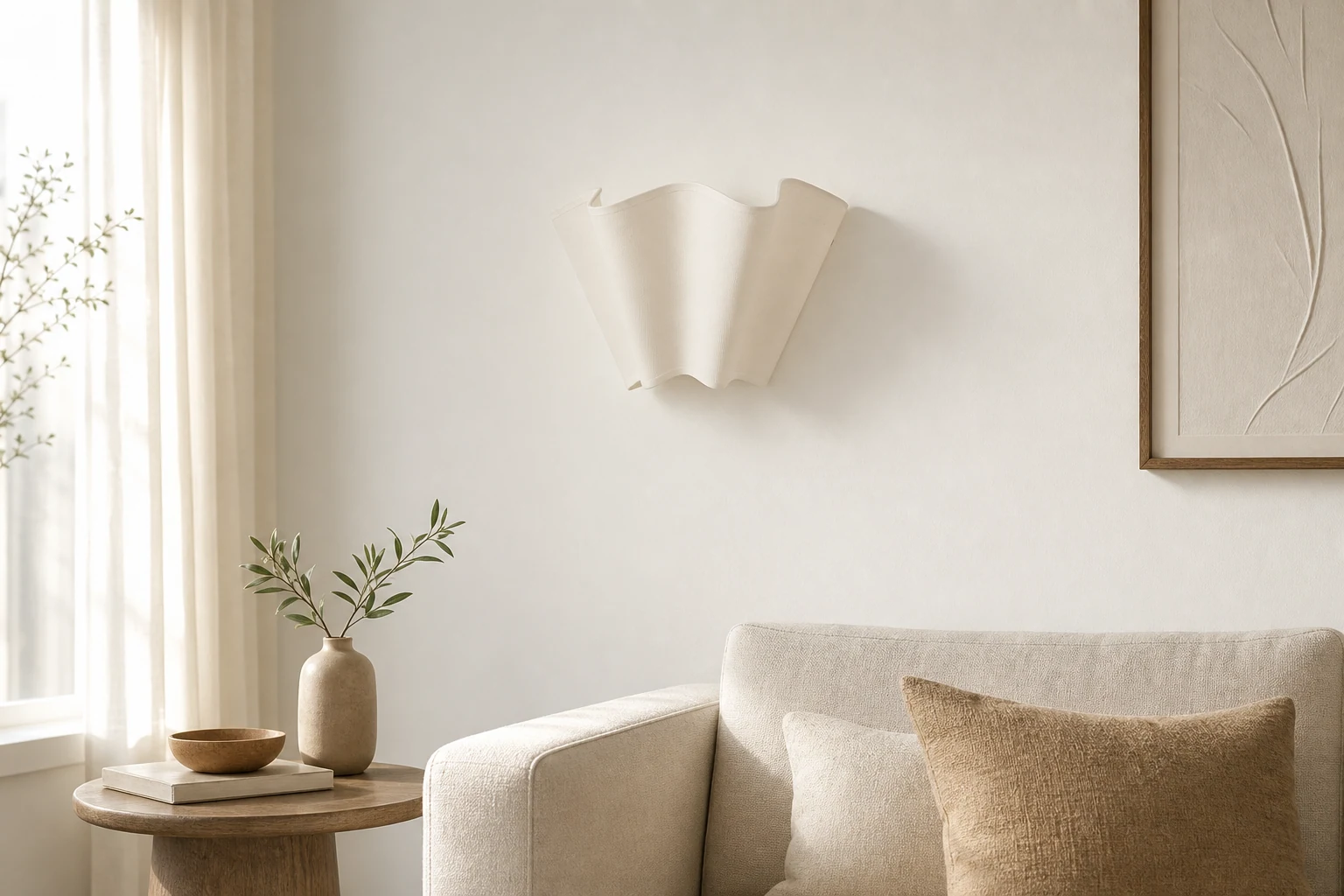 Aplique de pared Oslan en una composición de estilo de vida.