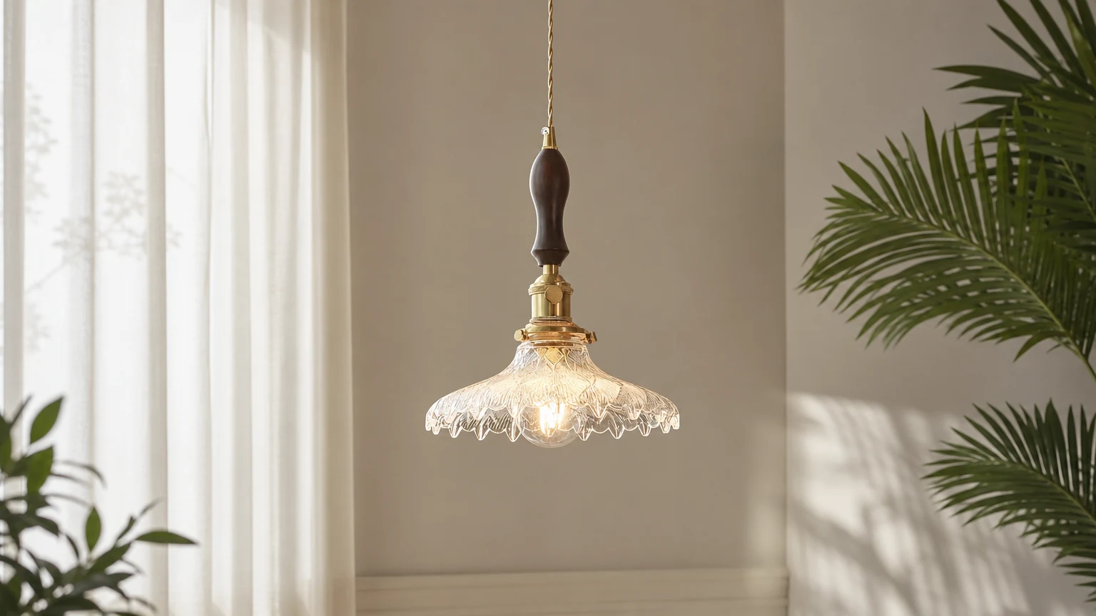 Lampa wisząca Crystal's Brilliance D853 w ciepłym wnętrzu