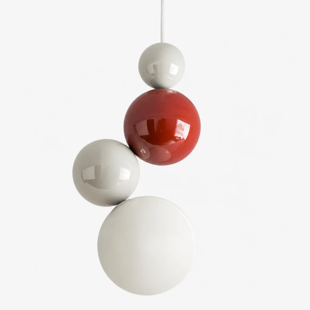 Zbliżenie na materiał i wykończenie lampy wiszącej Globe