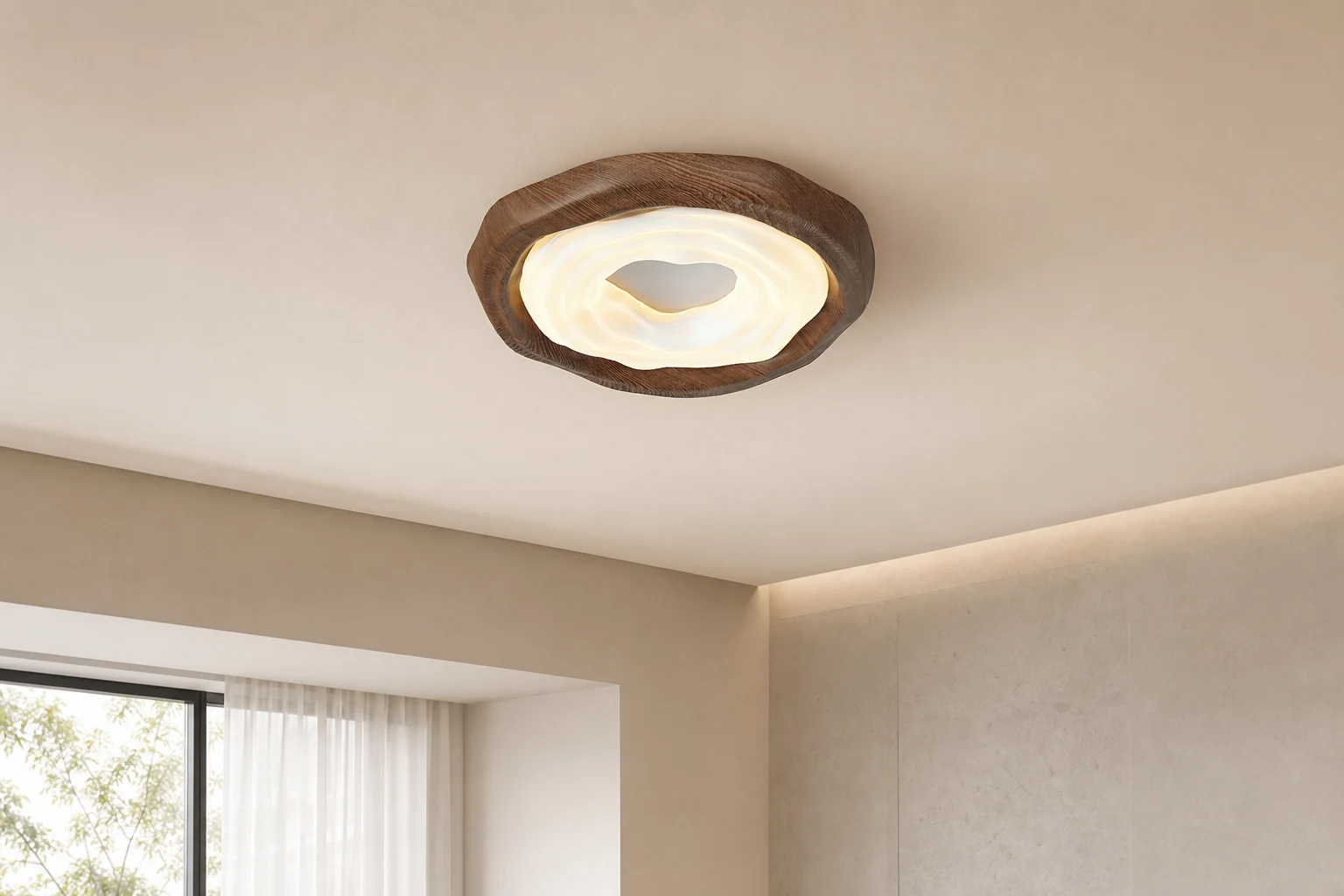 Owalna, pusta lampa sufitowa P030 w stylu życia
