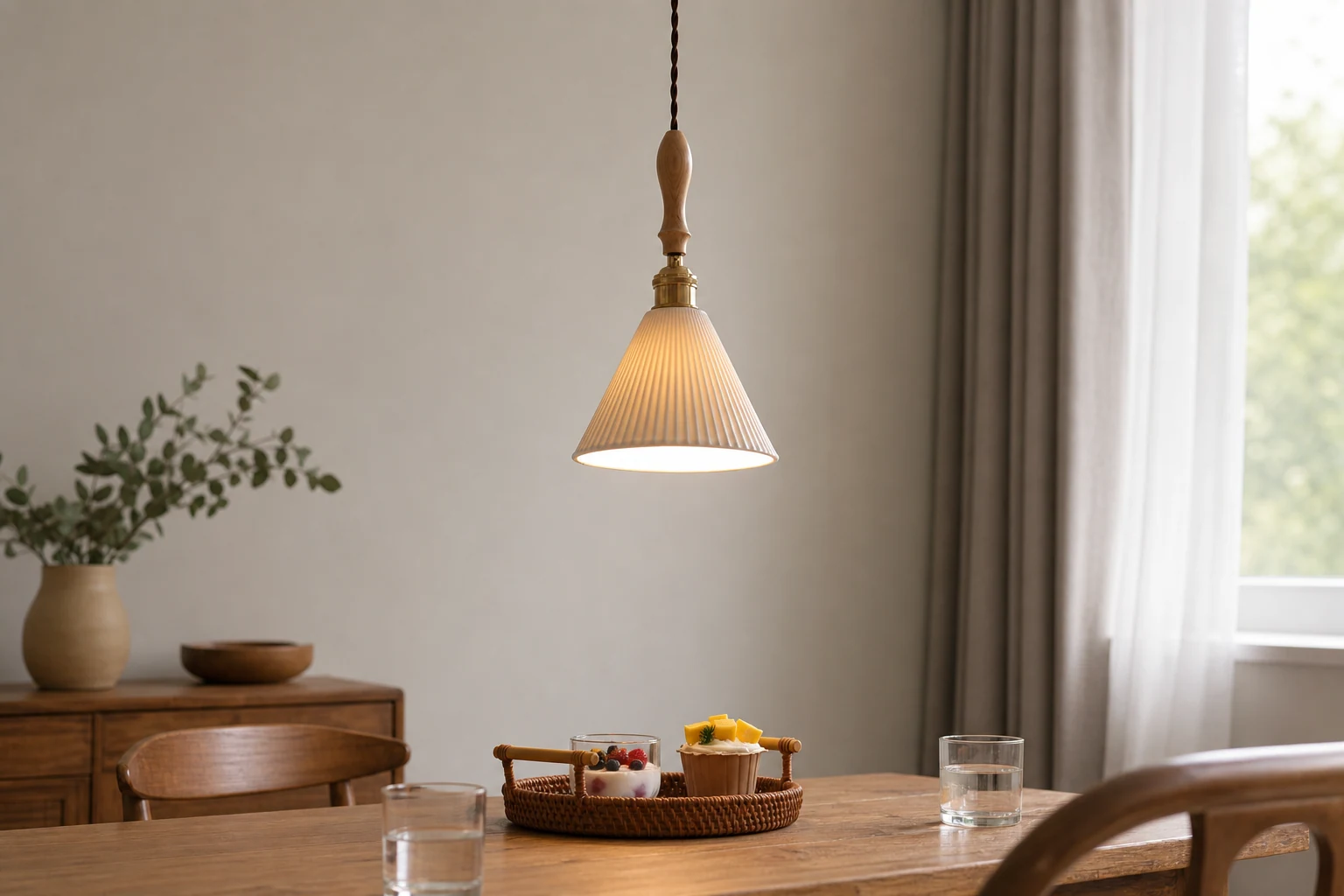 Scena lifestylowa lampy wiszącej w nowoczesnym pokoju