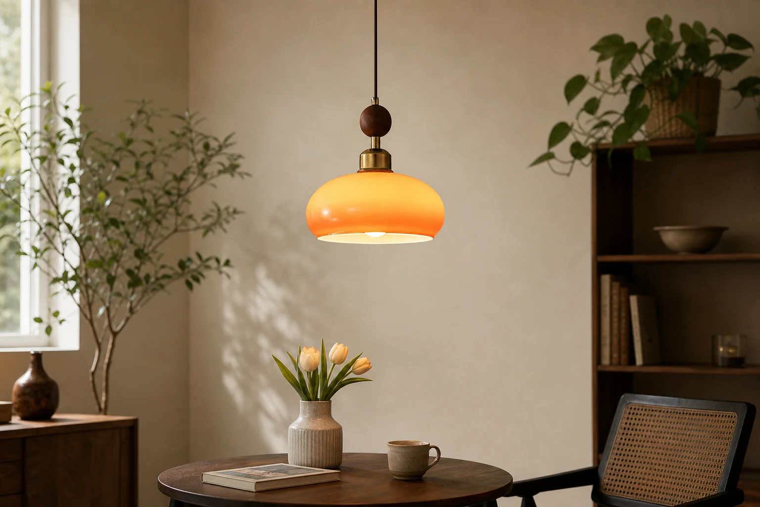Koralikowa lampa wisząca D234 w aranżacji pokoju