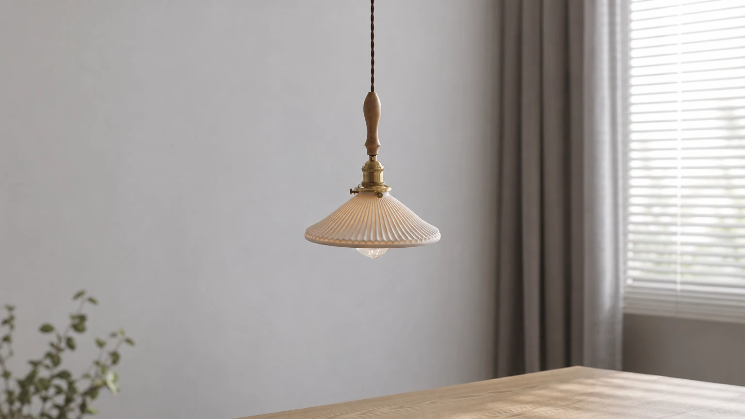 Ceramiczna lampa wisząca Eloria Boho D864 w ciepłej scenerii wnętrza