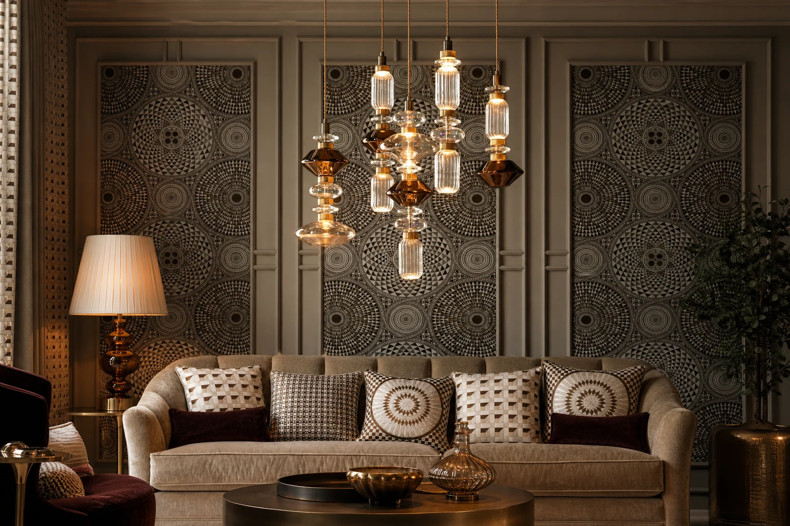 Lampa wisząca baletowa G76 scena lifestylowa z widocznym pełnym produktem
