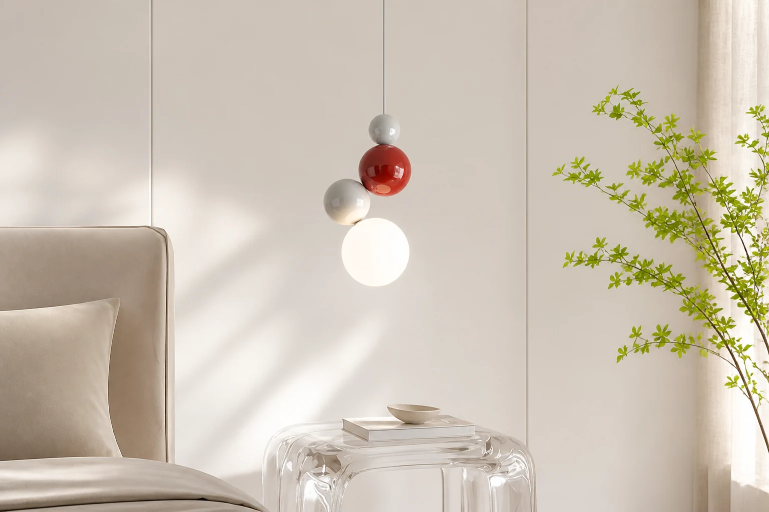 Lampa wisząca Globe w scenie pokoju lifestylowego