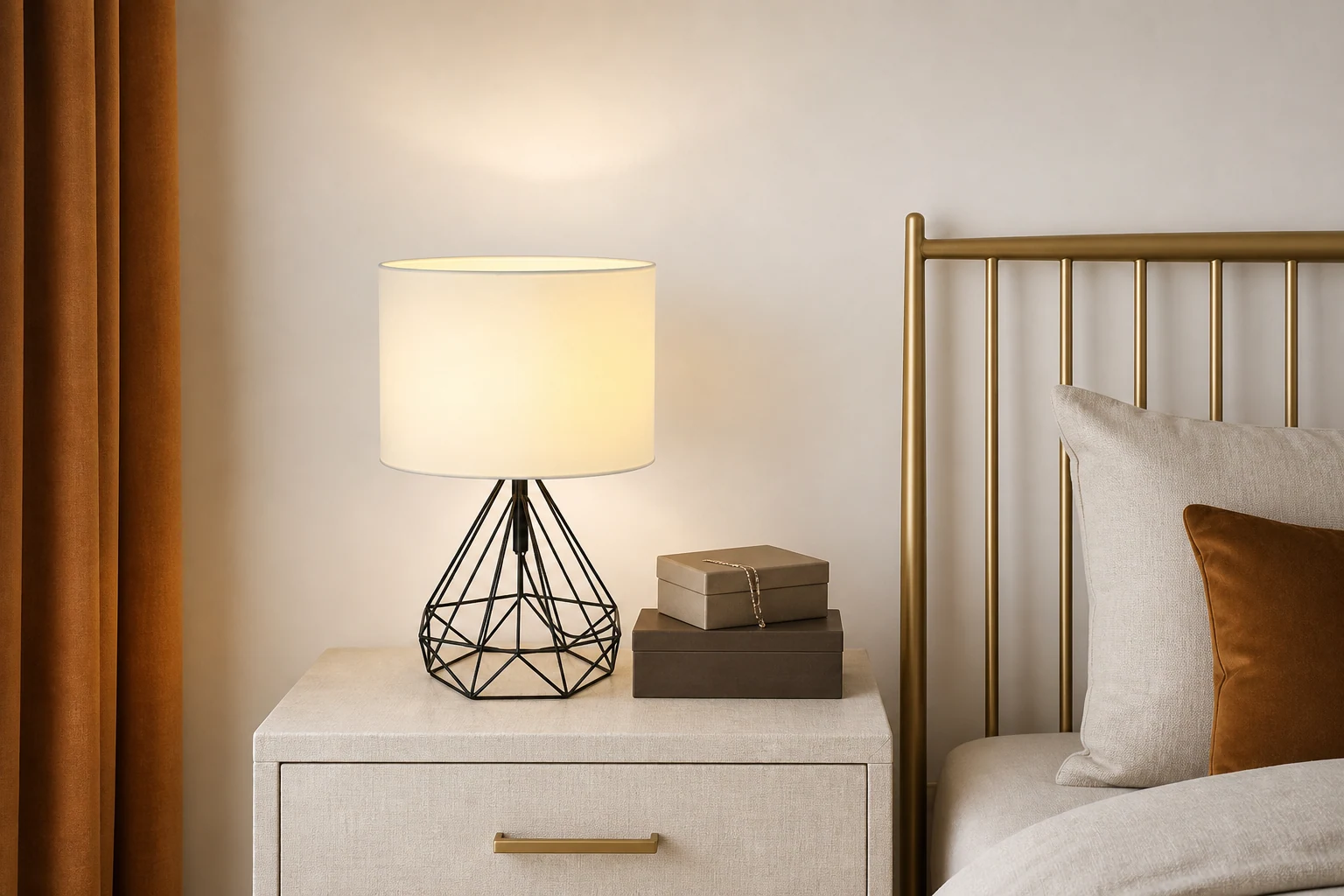 Diamanttygbordslampa i en livsstilsdukning