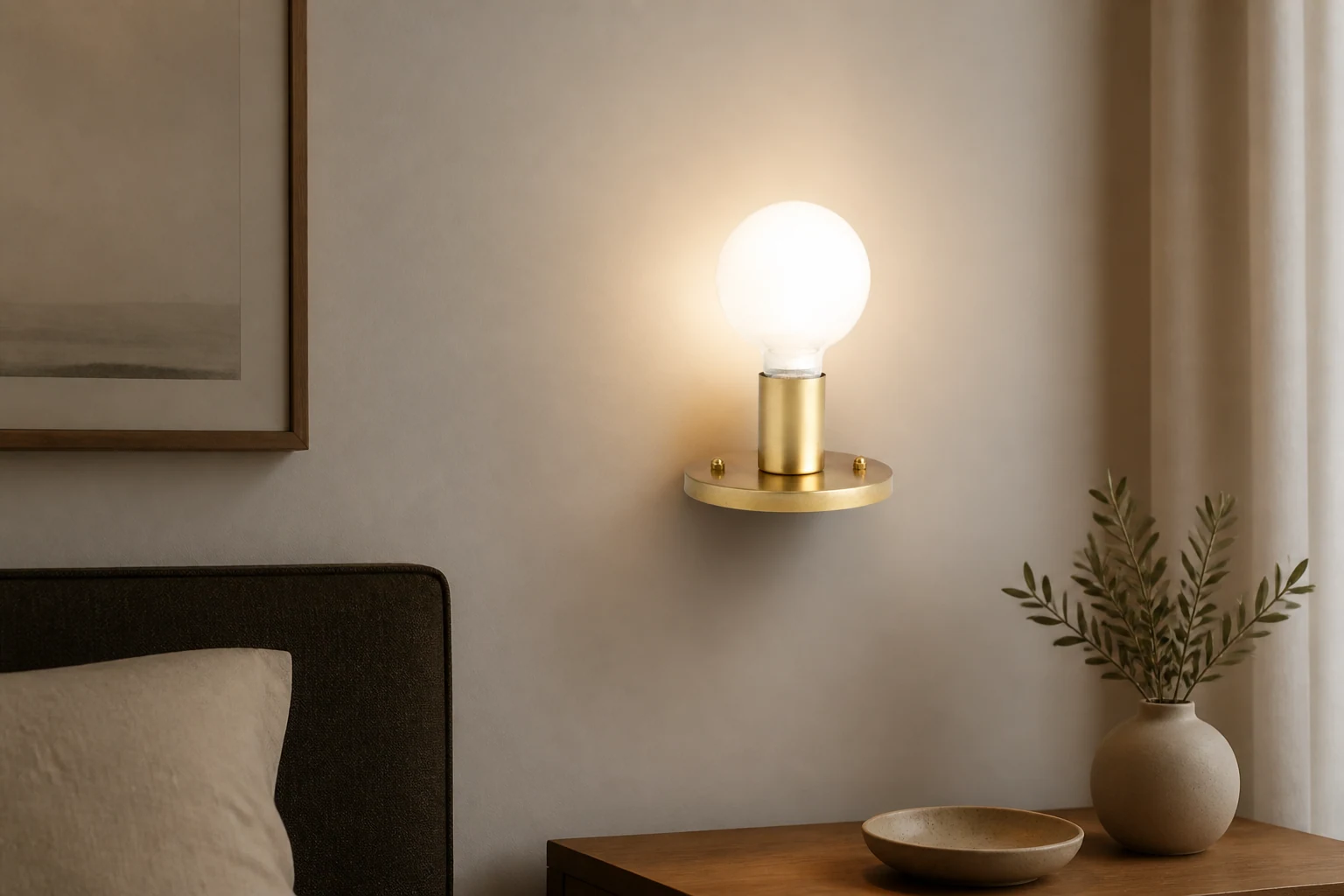 Minimalistyczna lampa w kształcie kuli Glorica w scenie lifestylowej