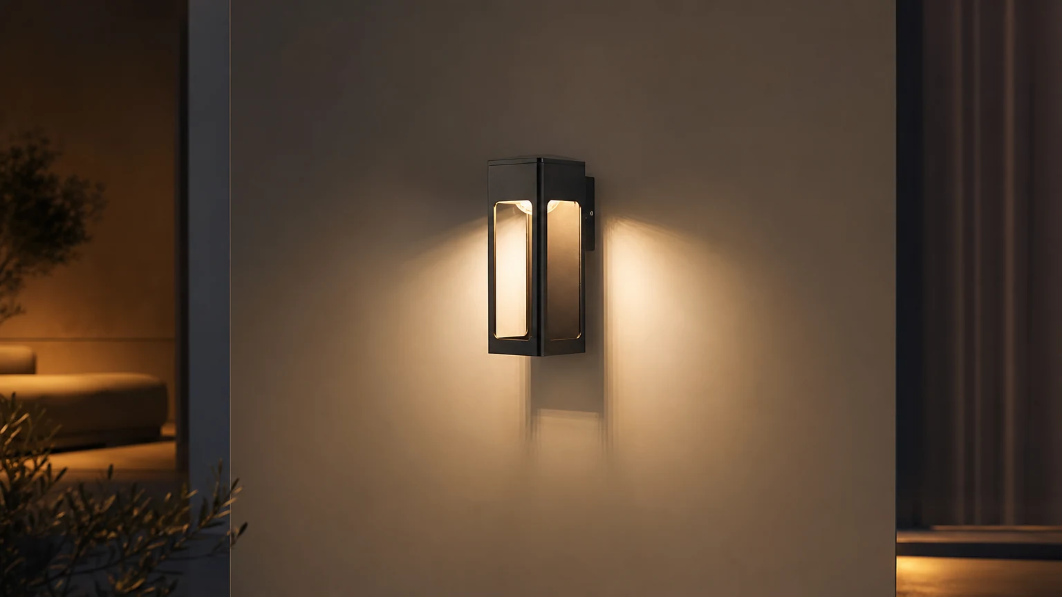Lampa ścienna Little Vintage Gold D809 zainstalowana jako zewnętrzna lampa ścienna