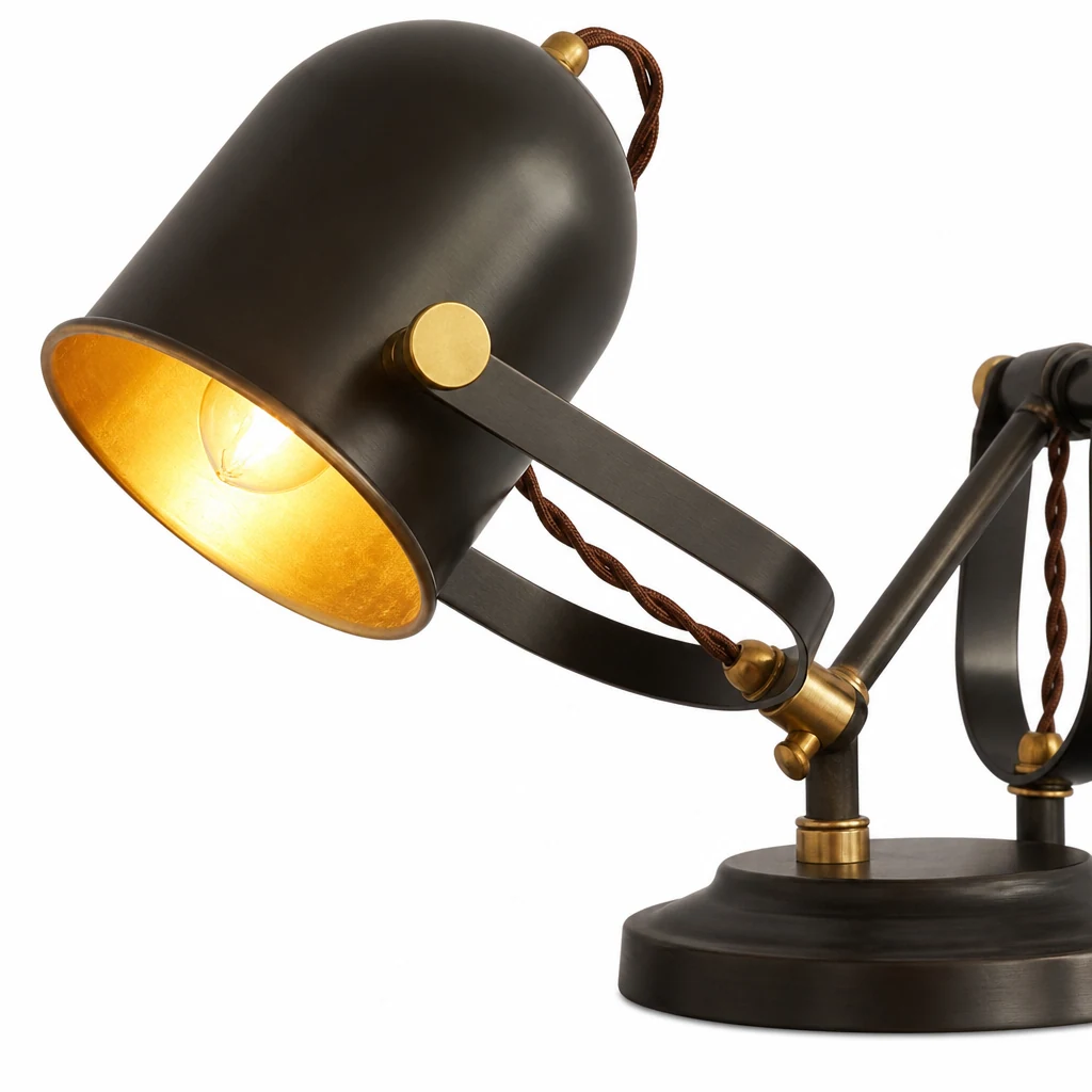 Szczegółowy opis wykończenia i konstrukcji lampy stołowej Pimlico D750