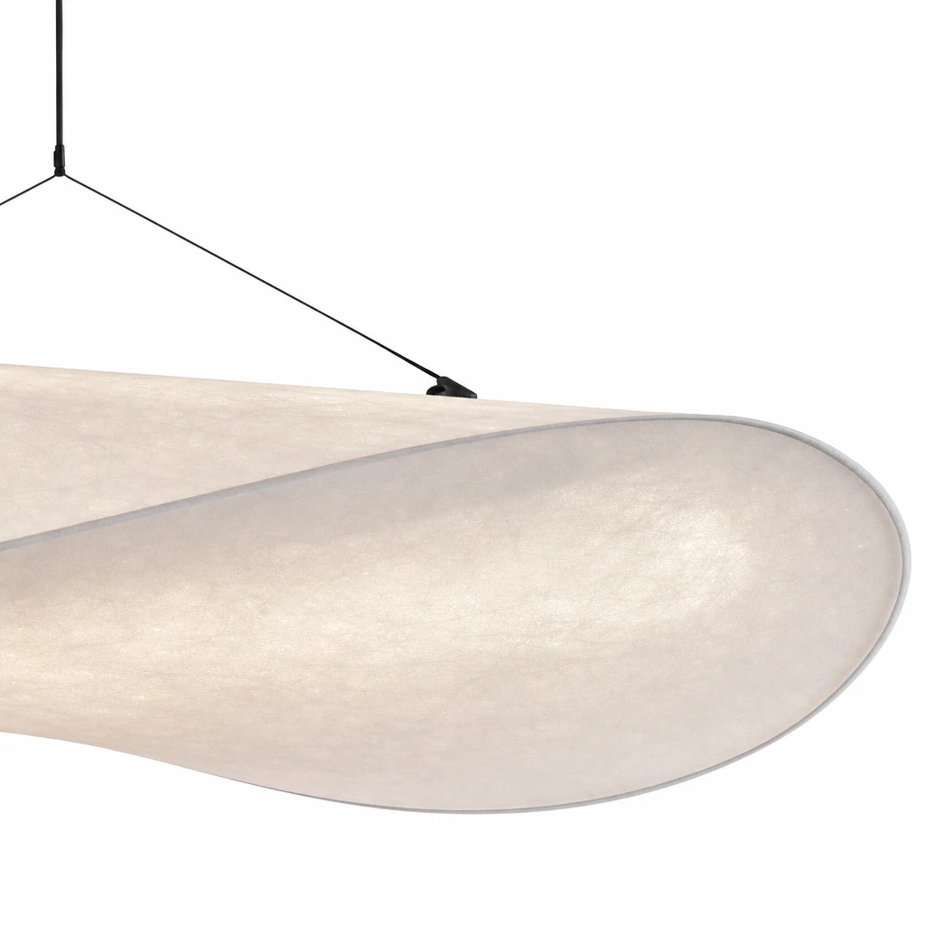 Gros plan sur le matériau et la finition de la suspension LED Modern Cloud TENSE
