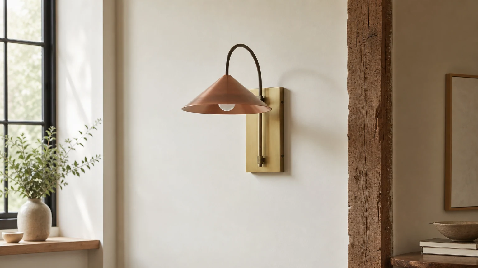 MYSIG LED-bordslampa som lyser i en varm sängmiljö