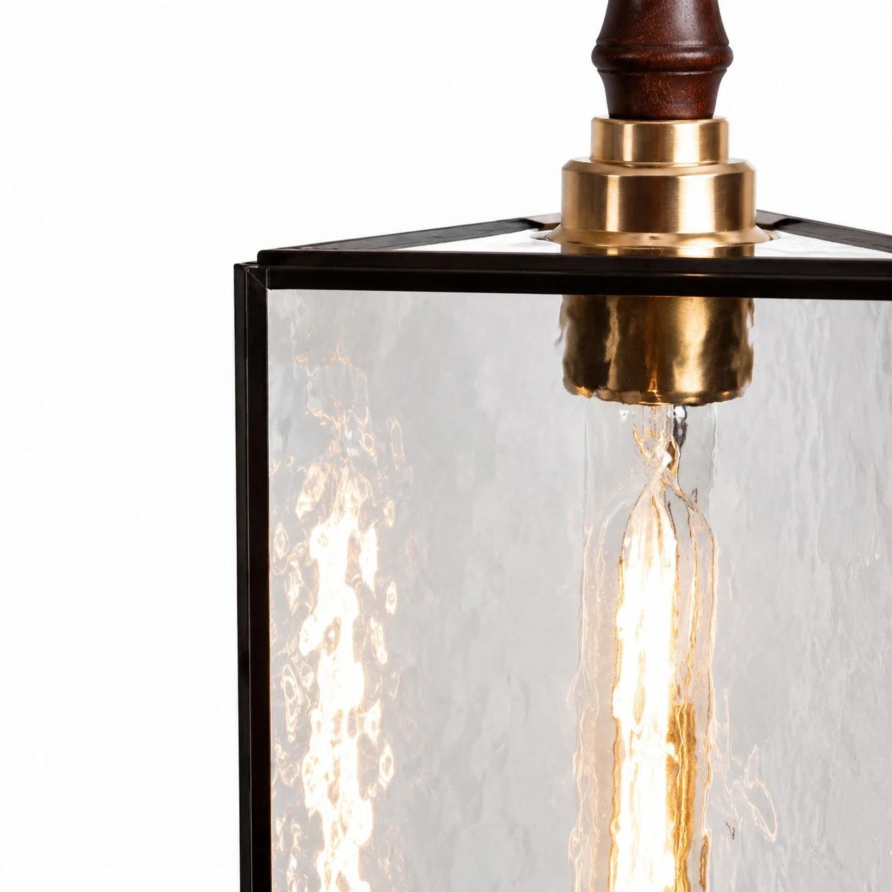 Clear textured glass shade detail
