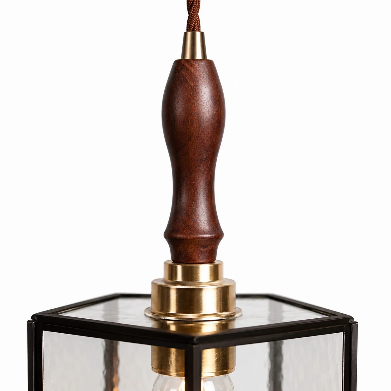 Wood accent and metal socket detail