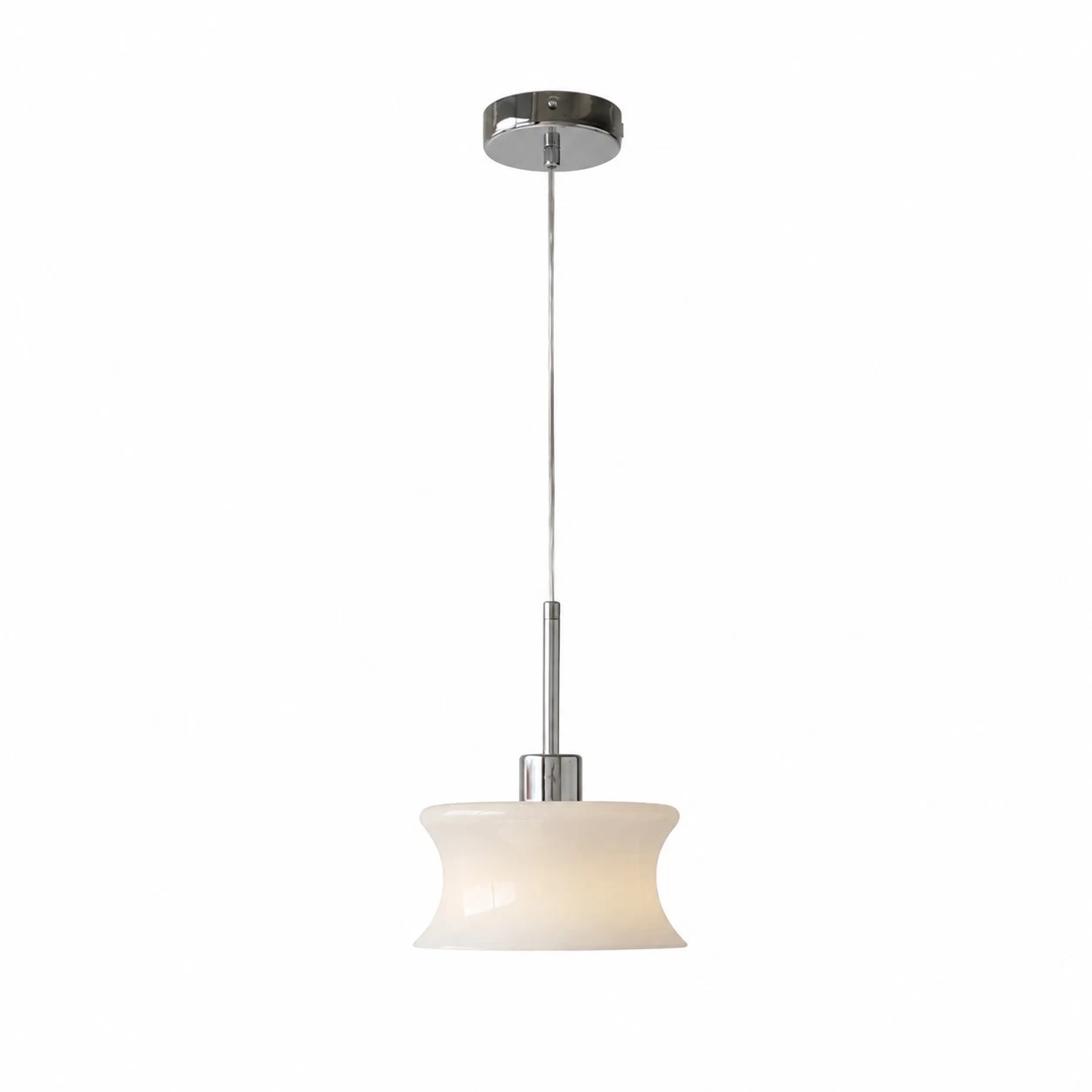 Single pendant white glass light