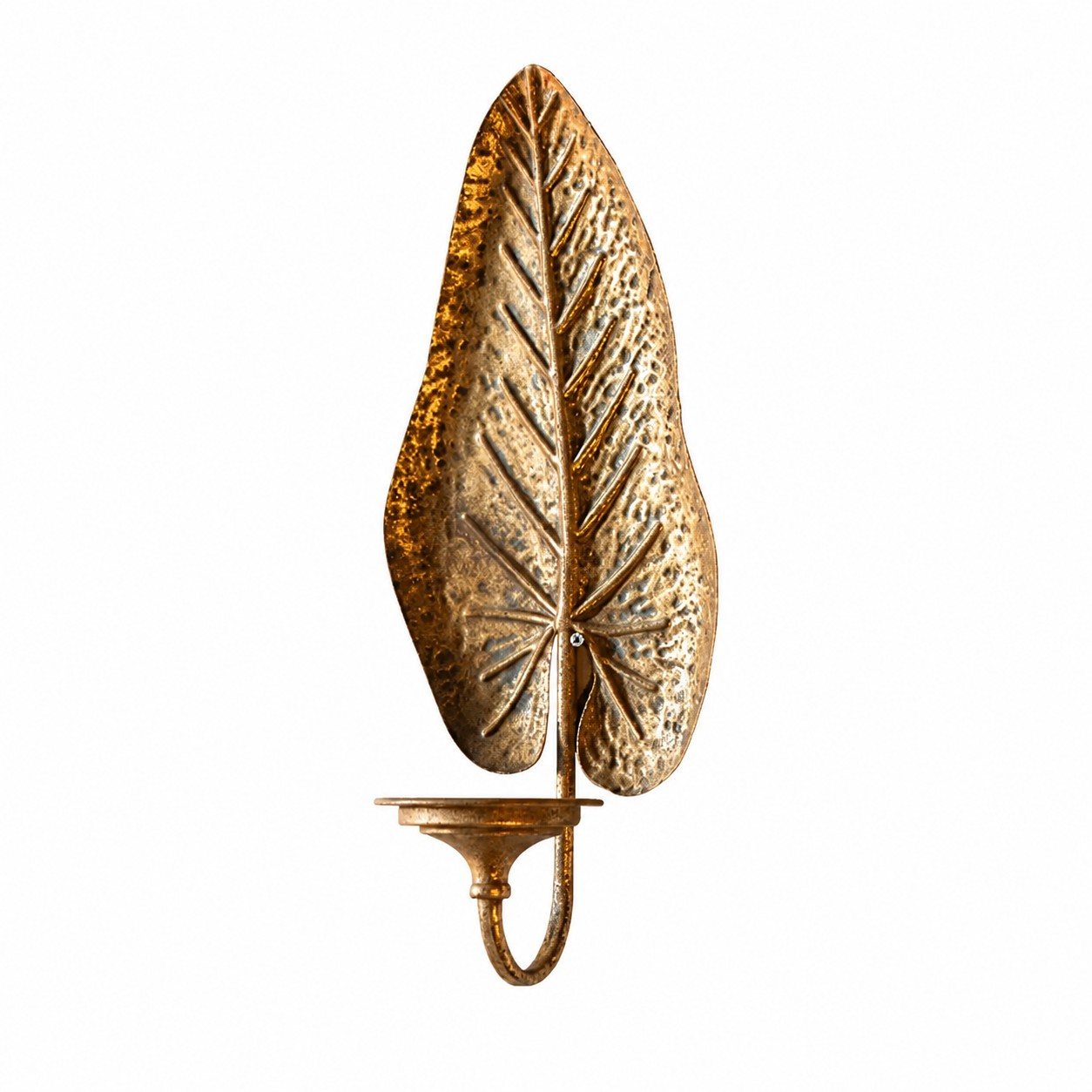 Vintage Leaf Wall Candle Sconce