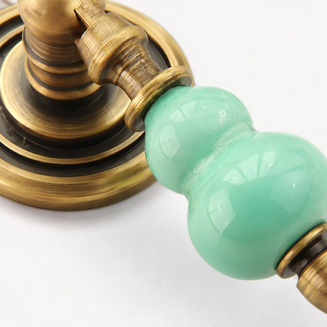 Ceramic cabinet handle detail and size view