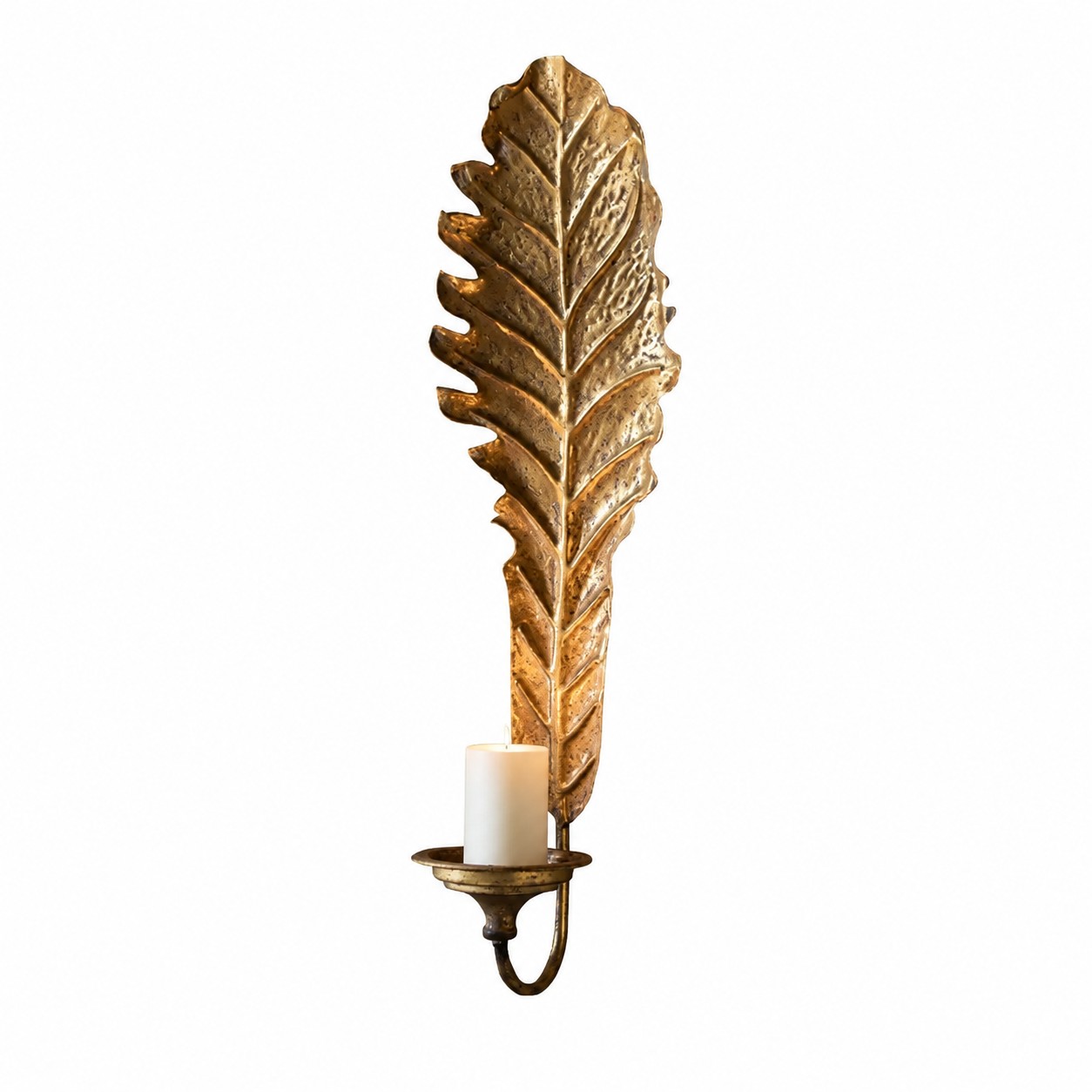 Vintage Leaf Wall Candle Sconce