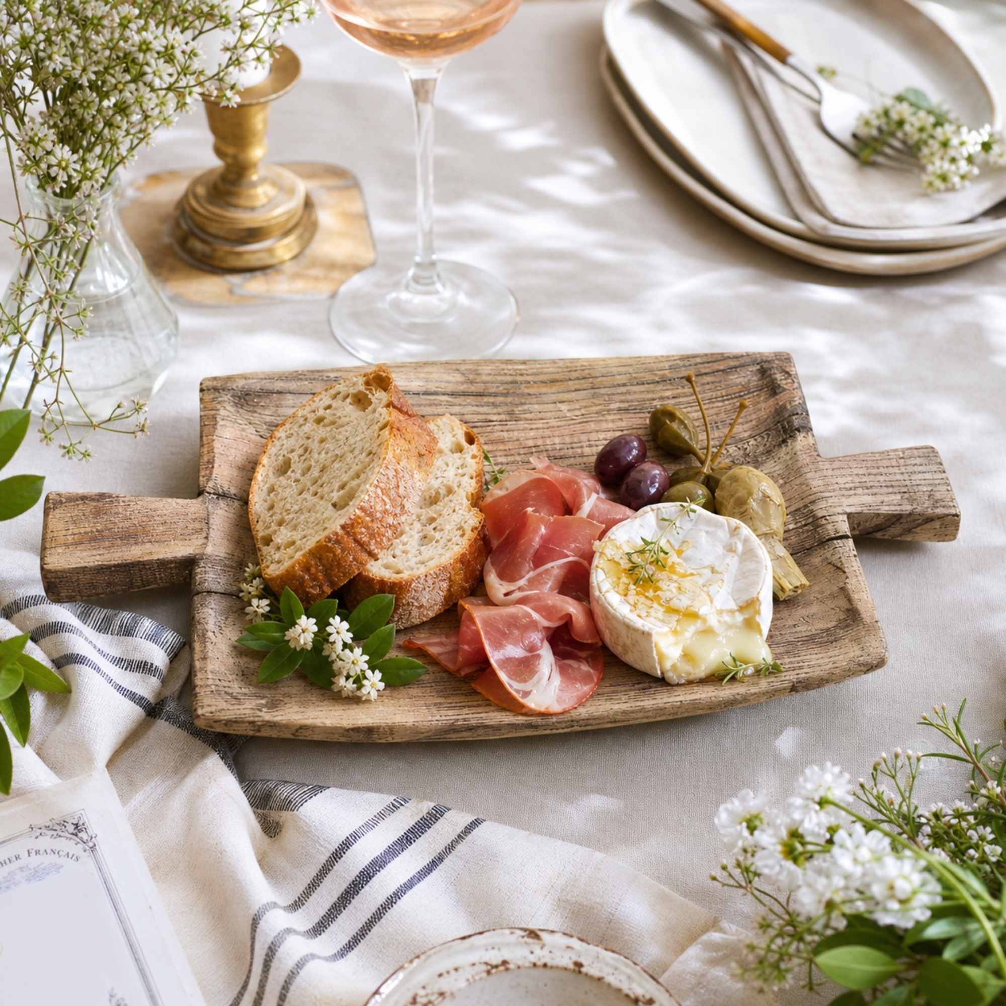 Reclaimed wood tray for bread cheese and appetizers