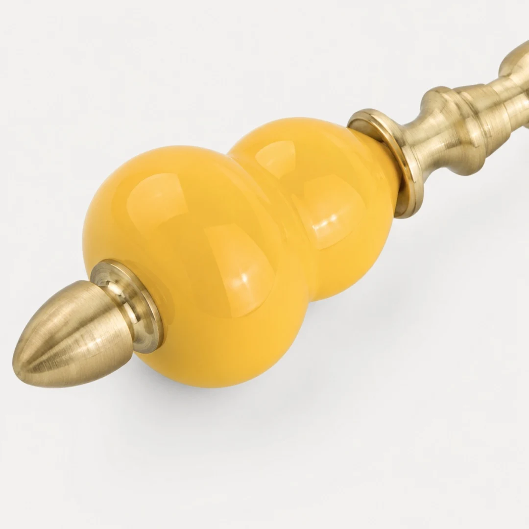 Ceramic cabinet handle detail and size view