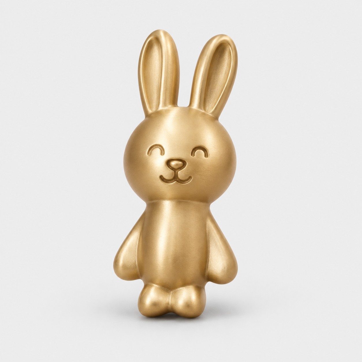 Brass rabbit 55 mm cabinet knob front view